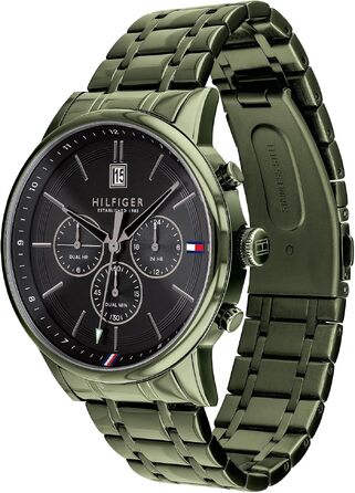 Чоловічий кварцовий годинник Tommy Hilfiger з багатофункціональним циферблатом, сталевий або шкіряний ремінець (Green)