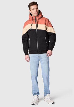 Чоловіча легка демісезонна куртка Ragwear Stewie Block: водонепроникна та дихаюча з капюшоном, колір Terracotta, розмір 3XL
