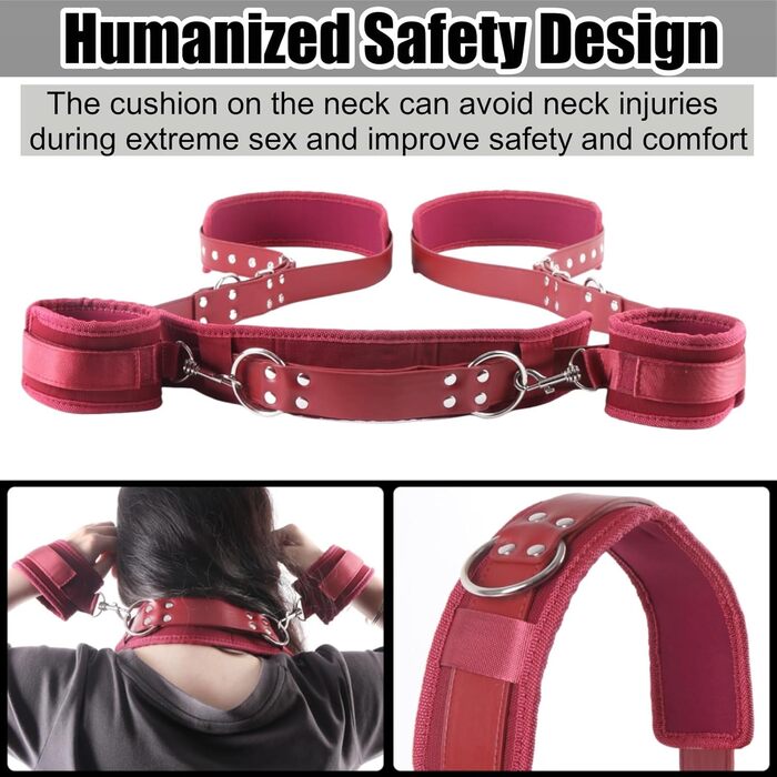 Набір для БДСМ: мотузки, наручники та фетшлі для пар. Червоний