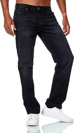 Чоловічі джинси JEEL Relax-Fit прямого крою Basic Washed, чорні (32W / 38L)