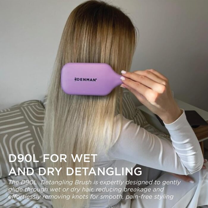 Щітка-розплутувач для волосся Denman Tangle Tamer Ultra D90L для кучерявого та натурального волосся, фіолетова