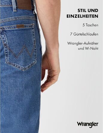 Чоловічі джинси Wrangler Regular Fit Regular - середня посадка, чорні, Stonewash (W44 L30)
