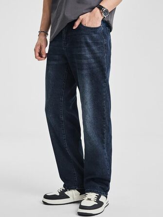 Чоловічі джинси Elegancity Baggy Stretch — широкі штани в стилі Y2K Streetwear, Loose Fit, темно-сині, розмір XXL