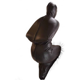 Комбінезон-сліп з штучної шкіри Ohyesbae Bondagesack 2XL, з фіксацією рук та колін, на блискавці, для жінок та чоловіків