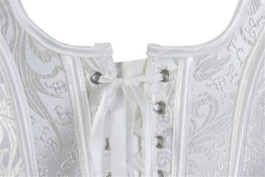 Корсет для жінок Grebrafan з квітковим принтом, повний бюст, корсет, ретро, білий (28-30)