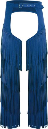 Чоловічі штани-ковбої MSemis з бахромою, відкриті на кроці, для карнавалу, фестивалів та тематичних вечірок, блакитні