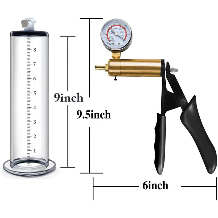 Насос для збільшення статевого члена Jpscor - преміум якість, з манометром, силіконовий, для чоловіків, SM-іграшка, вакуумний насос
