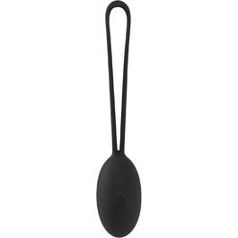 Vibro-яйце LUST Love Ball: 10 режимів вібрації, стимуляція, м'яка поверхня, з петлею, чорний