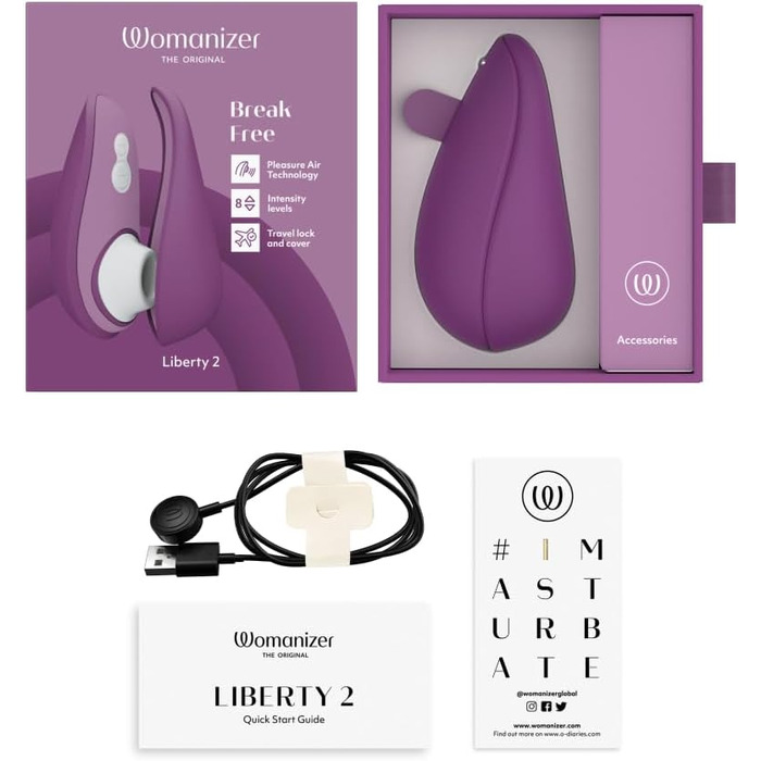 Womanizer Pleasure Air Toy - Стимулятор клітора з 8 рівнями інтенсивності, водонепроникний вібратор для жінок та пар, Sage Green (Liberty 2)