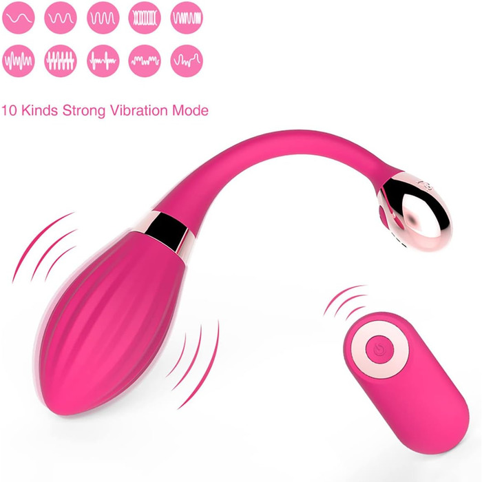 Вібратор-яйце JFRong бездротовий з 10 режимами вібрації та пультом дистанційного керування для жінок, чоловіків та пар. Анальний, G-точковий, кліторальний. Еротична іграшка для дорослих
