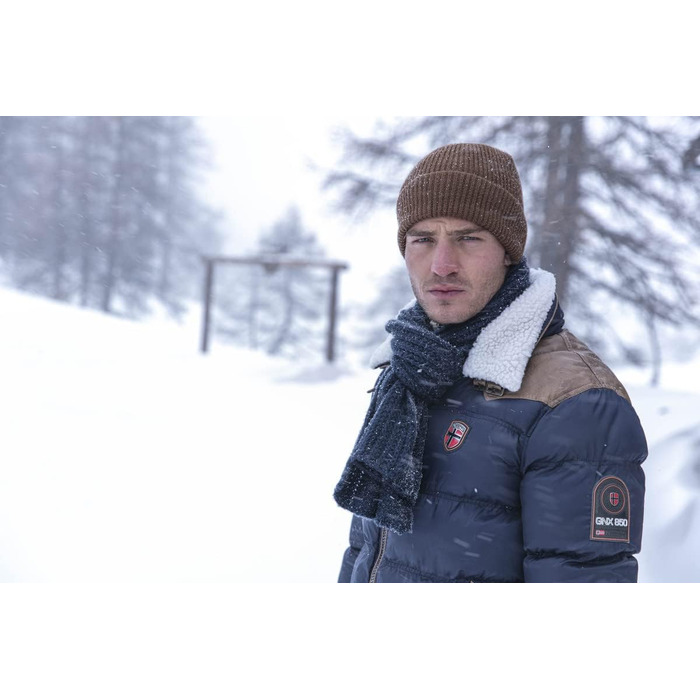 Чоловіча зимова куртка Geographical Norway: тепла дизайнерська стібана куртка, чорна, розмір XL