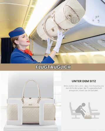Жіноча спортивна сумка для подорожей OVEVOOK XL, водонепроникна дорожня сумка-вікенд з відділенням для взуття та вологих речей, сумка в літак (ручна поклажа), Бежева