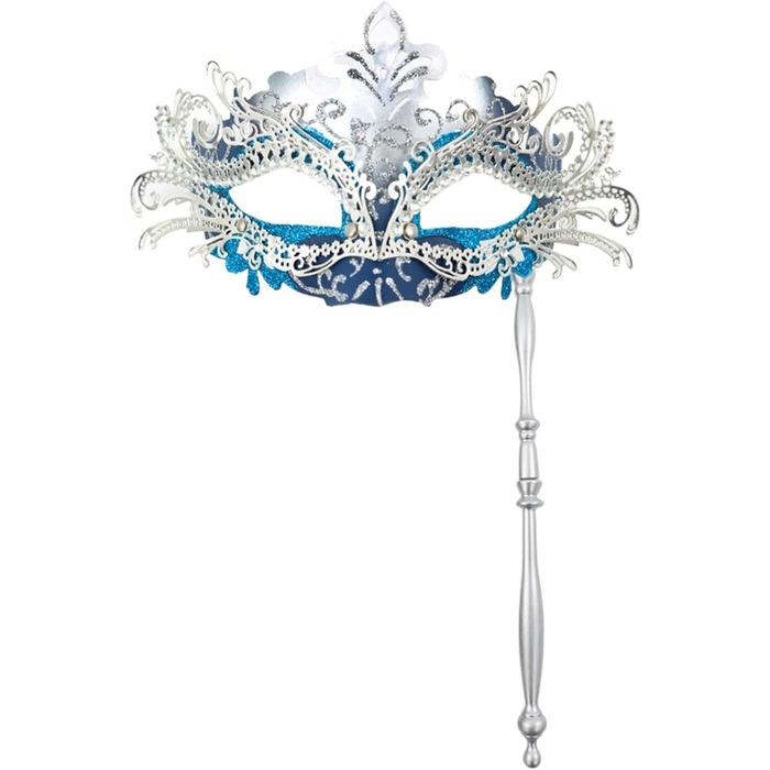 Маска для обличчя на паличці, червона мереживна маска для вечірок, свят, карнавалу, косплею (Grün)