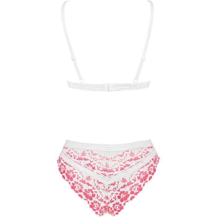 Obsessive Spitzen Set I Комплект бюстгальтера та трусиків I Жіноча білизна I Сексі жіноча білизна I Комплекти жіночої білизни Obsessive I Розмір L/XL, Рожевий