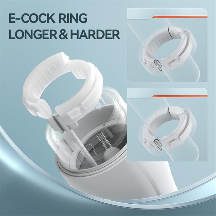 Масажер для чоловіків з 4 режимами всмоктування, 10 вібраційними режимами та функцією нагріву. Стимулятор пеніса, чорний