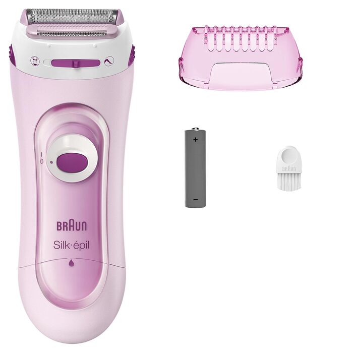 Електрична жіноча бритва Braun Silk-épil LS5160 3-в-1: бритва, тример та система пілінгу, водонепроникна (Рожева)