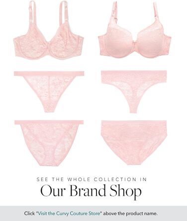 Трусики-бра бюстгальтер Curvy Couture з мереживом та глибоким вирізом, 80E, Червона роза