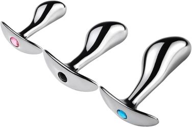 Анальні дільда з нержавіючої сталі Axcroo (3 шт.): S/M/L, T-Bar, стимулятор G-точки та простати