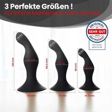 Набір анальних пробок 3 шт. преміум якості з гіпоалергенного силікону для чоловіків та жінок, вібратор для стимуляції, для початківців та досвідчених
