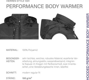 Чоловічий утеплений жилет з капюшоном HRM Performance Body Warmer, легкий нейлоновий Outdoor жилет (100 г/м²), темно-синій (Navy)