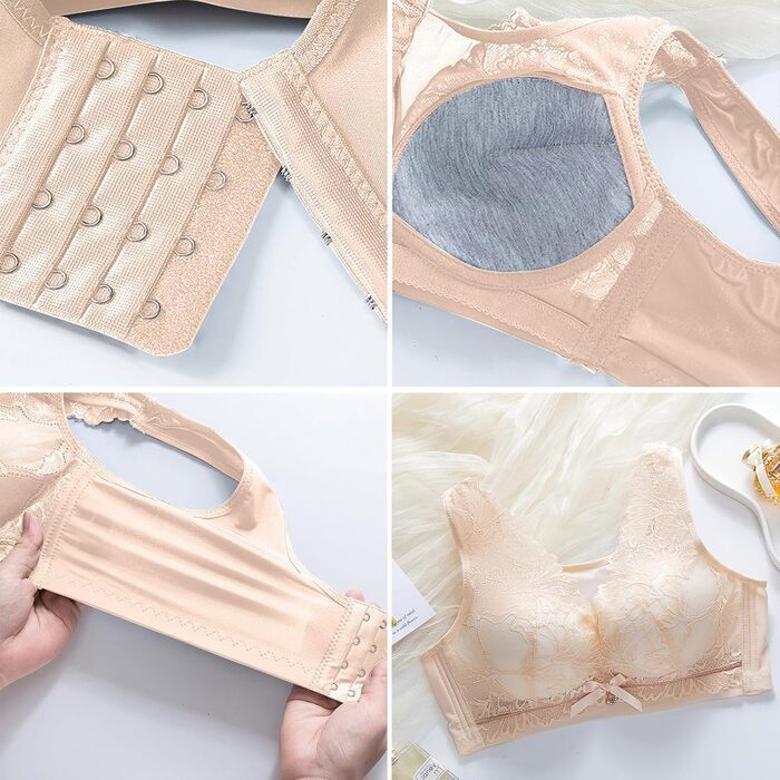 3 шт. комплект класичних мереживних спортивних бюстгальтерів CSKJ для жінок: Push Up, без кісточок, м'які, безшовні. Ідеально для спорту, сну та йоги (80C)