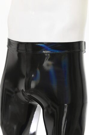 Чоловічі шкіряні лосини-легінси з ефектом лаку Winying, чорні, 3XL