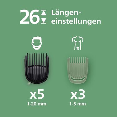 Універсальний тример Philips Multigroom Series 7000 MG7961/15 17-в-1 для обличчя, волосся та тіла, металеві леза, 26 налаштувань довжини (0,5-20 мм)