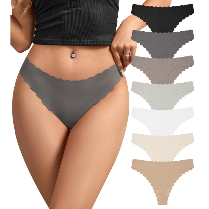 Штани жіночі SHARICCA Nahtose Seamess, Сліпи, Танга, Хіпстер, Сліпи, Сексі, Зручні, XS-3X (Сірий)