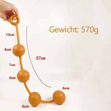 Анальні кулі Guspiun з ланцюгом (4 шт., Ø 60 мм), силікон. Іграшки для анал-сексу, для чоловіків та жінок (золотий)
