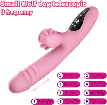 Вібратор для жінок з 9 функціями, підігрівом та телескопічним дизайном. Масажний дildo з силікону - іграшка для дорослих, зелений