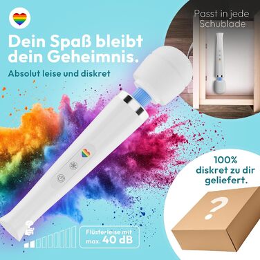 Вібратор-масажер Magic Wand для жінок – 20 режимів, 10 інтенсивностей, бездротовий, з силіконовою головкою, для кліторального масажу, секс-іграшка для пар та індивідуального використання (білий)