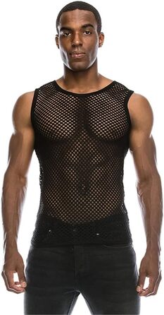 Чоловіча сітчаста футболка з прозорим дизайном, чорна, для вечірок та клубів, розмір XL
