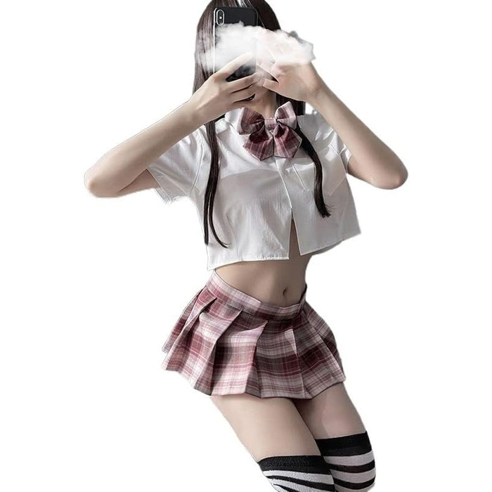 Костюм для рольових ігор: сексуальна спідниця-кокетка для дівчат, костюм Spice Girl, JK, з відкритим кроком, для студентів, короткий фалдований спідниця, 18, розмір: 80-105 кг+