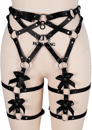 Корсет-зачіп для ніг з PU шкіри, чорний, корсет, зачіп для ніг, пу шкіра, чорний, корсетний пояс