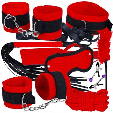 BDSM-набір Lelex, червоний, 9 предметів