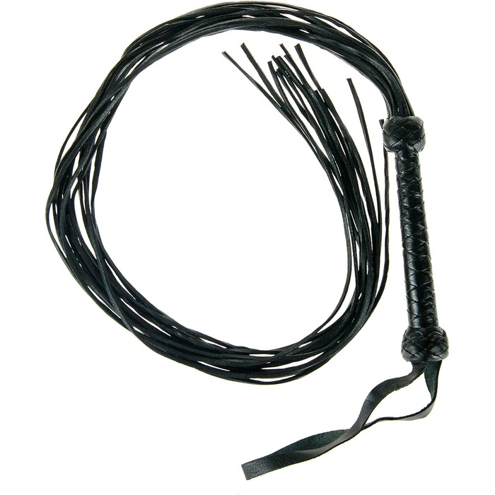 Чорна ге́ртка з преміум-шкіри буйвола, 95 см - ручної роботи, для сексу та SM