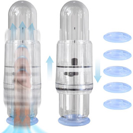 Вакуумна помпа для збільшення пеніса, 5 силіконових кілець, ручна помпа для ерекції та покращення потенції, для чоловіків