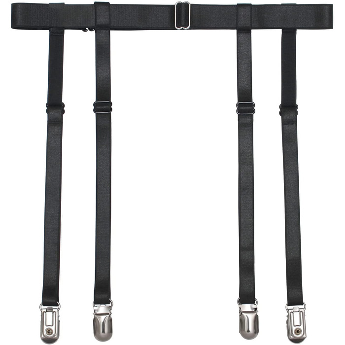IMOMOTO Пояс для панчіх Simplicity, стрічка, універсальний розмір, чорні гусячі кліпси, 4 ремінці