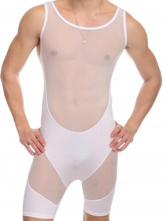 Сексуальний комплект нижньої білизни для перевдягання: халат та прозорі штани для чоловіків (білий, XL)