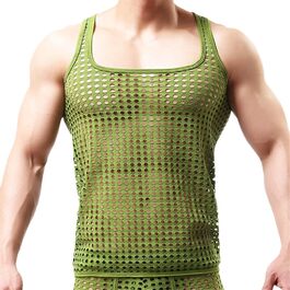 Чоловіча сітчаста прозора сорочка з коротким рукавом для нічного клубу, мереживна футболка, Nio182-888