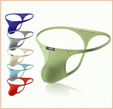 Танга чоловічі Faringoto, 6 шт. в упаковці, низька посадка, однотонні, S-XXL