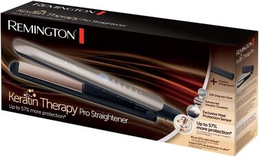 Професійний випрямляч для волосся Remington Keratin Protect S8593 з керамічним покриттям, мигдальною олією та цифровим дисплеєм (160-230°C)