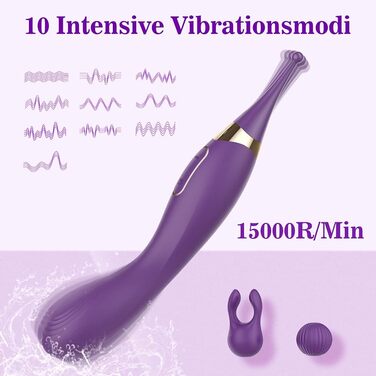 Вібратор G-точка високої частоти для жінок Adorime, водонепроникний стимулятор клітора, секс-іграшка для стимуляції клітора, вагінальної зони та сосків, для одного користувача
