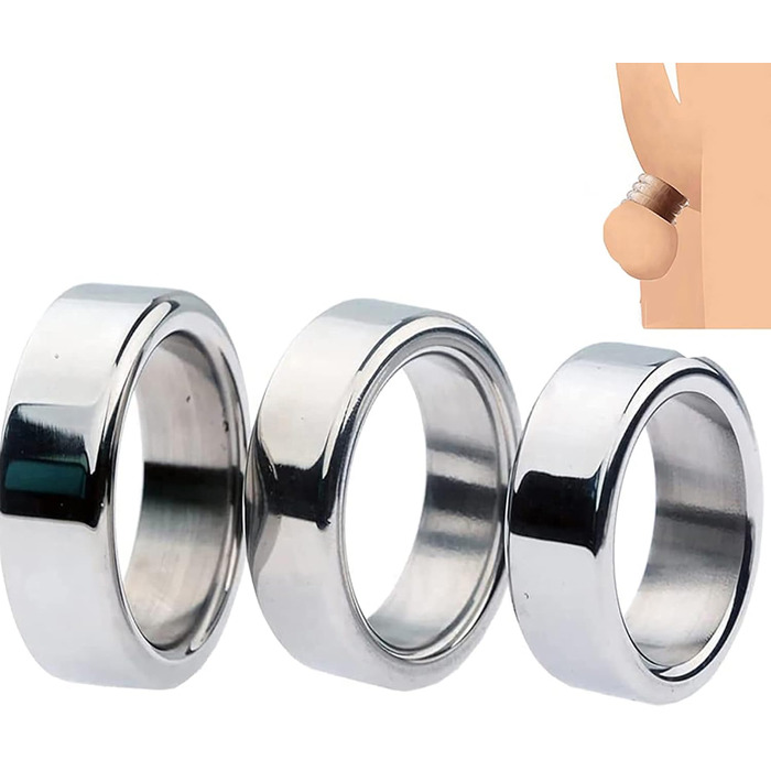 Розширювач сечоводу з нержавіючої сталі, набір: 3 шт. (діаметри 30 мм), з кульками, металевий катетер, пеніс-плаг, кільця на пеніс (2 шт.), розширювач сечоводу для чоловіків