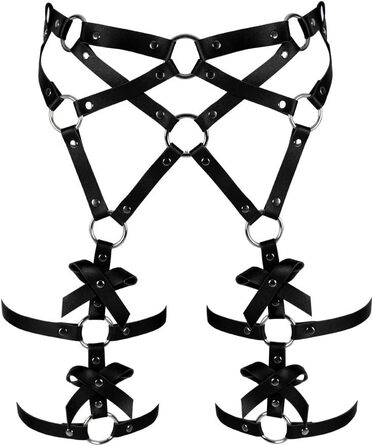 Корсет-зачіп для ніг з PU шкіри, чорний, корсет, зачіп для ніг, пу шкіра, чорний, корсетний пояс