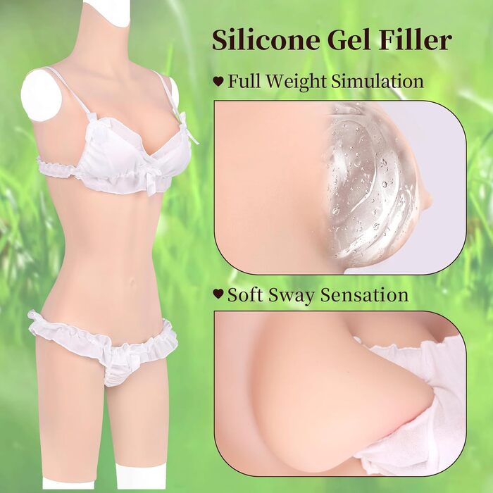 Комбінезон для кросдресерів YEEFAIRY з силікону, з реалістичною формою грудей, S, колір: гель-жовтий