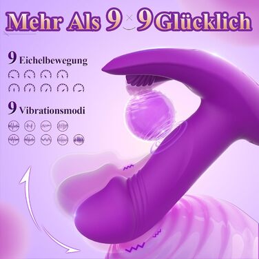 Інтимні іграшки для пар EAWESION: вібратор-масажер, анальний плагін, стимулятор G-точки, 9 режимів, фіолетовий