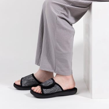 Жіночі домашні капці-шльопанці RockDove з ефектом пам'яті (Memory Foam), регульований ремінець, розмір 38/39 EU, чорні