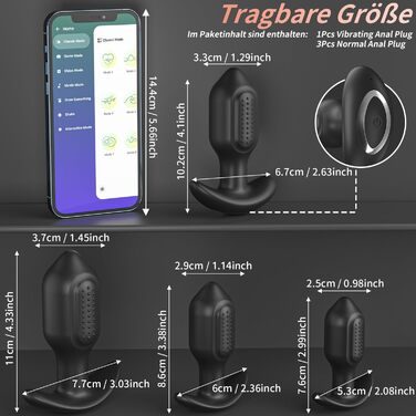 Набір силіконових анальних простатових масажерів Yivans для пар, 10 режимів вібрації, керування через додаток
