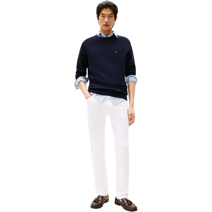 Чоловічий бавовняний джемпер Tommy Hilfiger Essential Cotton Crew Neck, синій (Desert Sky), розмір S